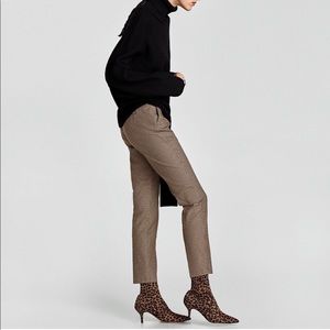 Zara High Waisted Checkered Pants